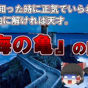【ゆっくり解説】5分以内に解ければ天才、「亀」の問題、水平思考