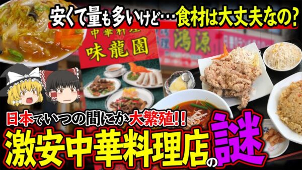 【ゆっくり解説】安くて量が多い謎...激安中華料理店が日本に多い理由について