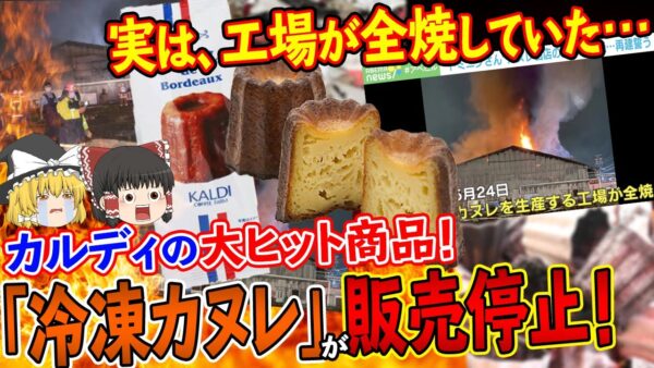 【ゆっくり解説】カルディの大ヒット商品「冷凍カヌレ」が販売停止！実は、工場が全焼してた…