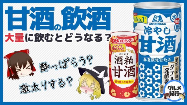 【ゆっくり解説】甘酒を大量に飲むとどうなる？飲酒と健康効果について