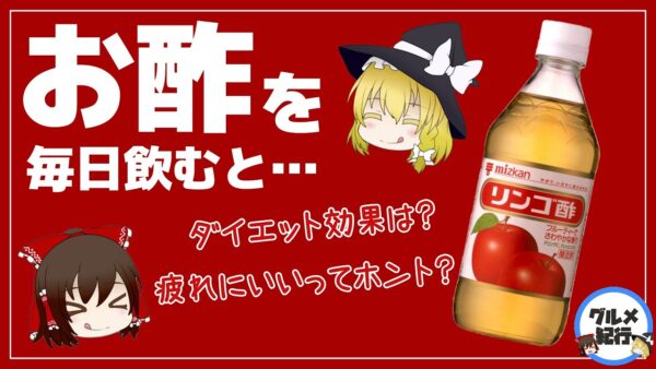 【ゆっくり解説】お酢を毎日飲むと危険？ダイエットにはどのお酢がいい？本当の健康効果について