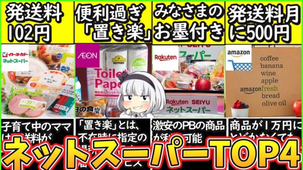 【ゆっくり解説】楽天？Amazon？それともイオン？ネットスーパー史上おすすめ4選解説！