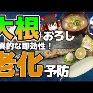 【ゆっくり解説】大根おろしの驚異的な即効性！普段の食事で老化予防！風邪予防！がん予防！なんと美肌効果まで！