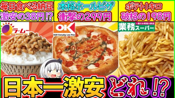【ゆっくり解説】スーパー史上激安を誇るラムー、業務スーパー、オーケーを徹底比較！コストコより安いピザとは⁉