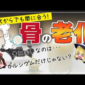 【ゆっくり解説】骨の老化対策！40代50代まだ間に合う！カルシウム以外に必要な栄養素について