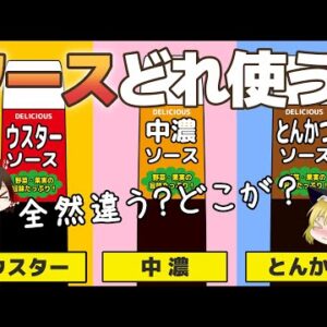 【ゆっくり解説】ウスター、中濃、とんかつソースの違いがわかる！？意外に全然違うソースの謎！