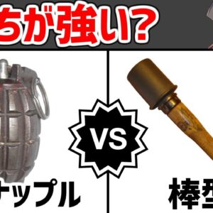 【武器解説】手榴弾対決・パイナップルとスティック型、どっちが強いのか？