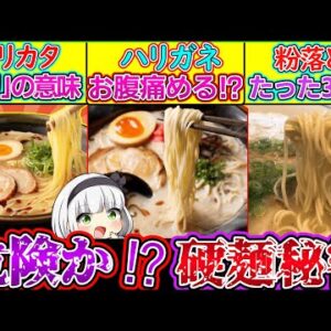 【ゆっくり解説】ラーメン史上硬過ぎる麺は健康に危険⁉︎硬麺の違いと豆知識！