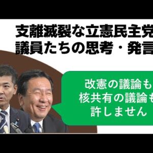 【綱領と矛盾】支離滅裂な立憲民主党の議員たちの発言を紹介します