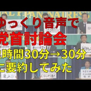 【解説付き】ゆっくり音声で党首討論会再現してみた