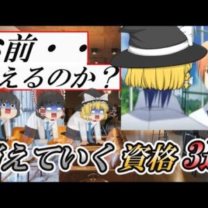 【ゆっくり解説】お前・・消えるのか？消えていく資格3選【資格】