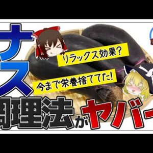【ゆっくり解説】ナスの効果的な調理法？ナスに意外な健康効果！○○改善やリラックス！