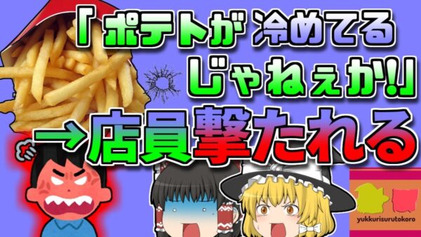 【2022年ｱﾒﾘｶ】母「ポテトが冷めてるわ」店員「はぁ…」→ブチキレた母親、息子を呼んで店員を撃たせる【ゆっくり解説】
