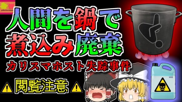 【2013年東京】寸胴で液体になるまで煮込まれ 排水溝に捨てられた カリスマホスト『八王子ホスト失踪事件』【ゆっくり解説】