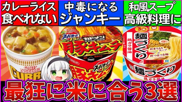 【ゆっくり解説】歴代カップ麺史上ご飯に最狂に合うラーメンスープ3選解説！