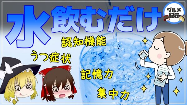 【ゆっくり解説】たった1％の水分不足で〇〇が低下？水を飲むことで体に起こる変化がすごかった！集中力/記憶力/認知機能/うつ症状改善！