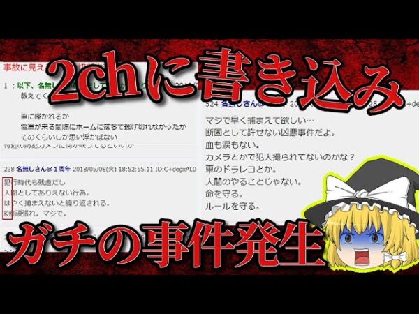 【犯人はK】 5chに書き込み →ガチで起こった事件が怖過ぎる【ゆっくり解説】