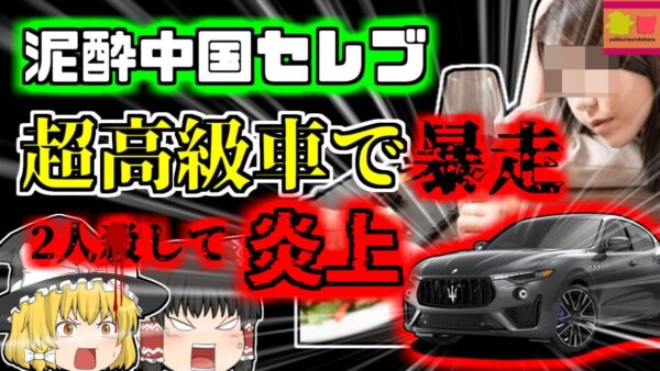 【2019年中国】20代セレブ女性 超高級外車で暴走 信号待ちの車に時速約200kmで追突し炎上 【ゆっくり解説】