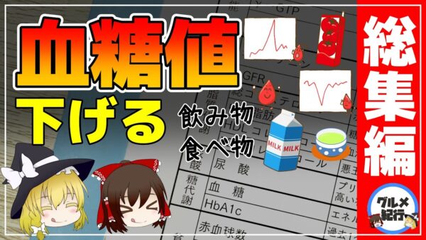 【ゆっくり解説】血糖値を下げる飲み物・食べ物！まとめ総集編【ゆっくりグルメ紀行】