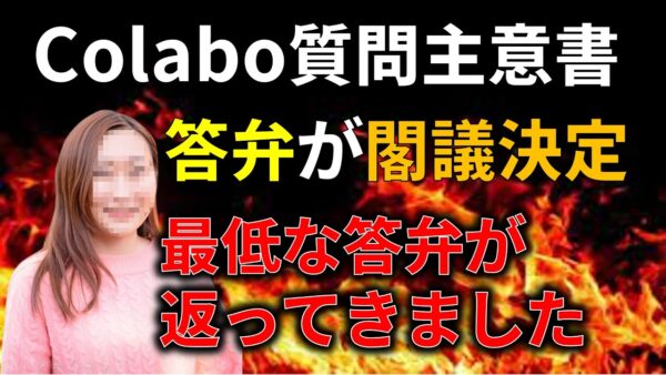 【徹底解説】Colabo問題の質問主意書の内容がヤバいので解説します