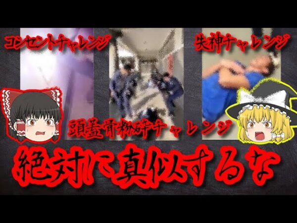【真似するな】SNSで広まる「○○チャレンジ」が危険過ぎる【ゆっくり解説】