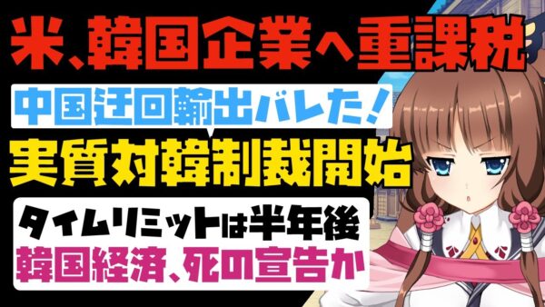 【ゆっくり解説】韓国企業、ついにアメリカから制裁を食らう！半年後の期限に半導体に同じことが起きると、韓国は経済壊滅不可避か！【海外の反応】