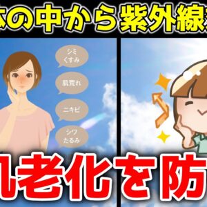 【ゆっくり解説】体の中から紫外線ケア！肌老化を防ぐ成分！効くオススメ食品