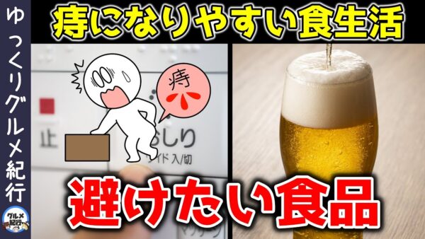 【ゆっくり解説】痔に良くない食べ物・飲み物！自力で治せる症状とは【40代50代】