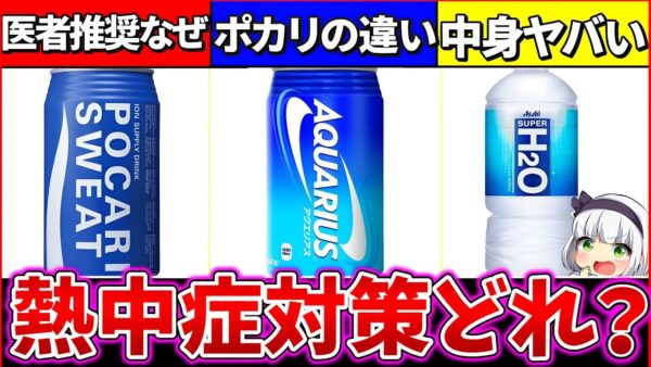 【ゆっくり解説】アクエリ・ポカリ・H2O結局『熱中症対策最強』のスポーツドリンクはどれなのか徹底考察解説！
