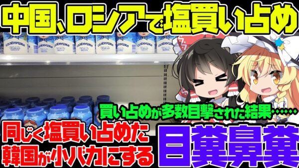 ロシアから塩を買い占める中国と、それを馬鹿にする韓国【ゆっくり解説】