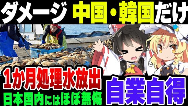 【処理水放出1か月】水産物でダメージがあったのは中国と韓国だけだった模様【ゆっくり解説】