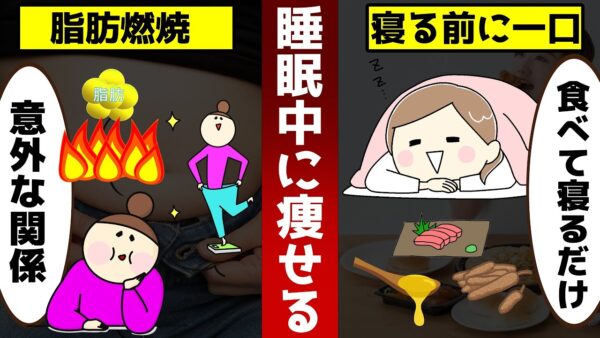 【ゆっくり解説】寝る前に一口食べるだけ！睡眠中も脂肪が燃えまくる食材3選