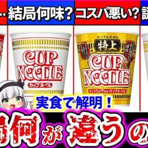 【ゆっくり解説】ついに解明！『カップヌードル4種の違い』を徹底解説！話題の特上はコスパ悪い？