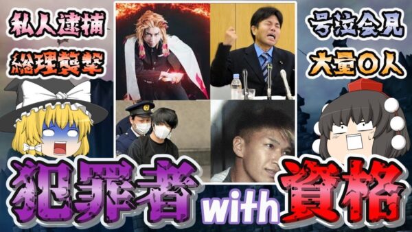 【ゆっくり解説】犯罪者with資格　私人逮捕・号泣会見・総理襲撃・大量○人【資格】