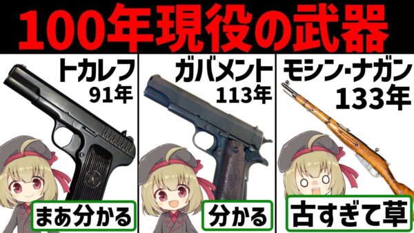 【10選】100年以上現役で活躍する骨董品、老いてますます盛んに火を吹く銃火器【武器解説】
