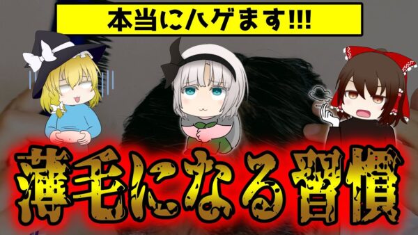 ハゲる人がやりがちな習慣と薄毛を防ぐ意外なことについて【ゆっくり解説】