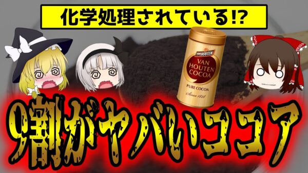 ココアは化学処理されている！？健康に与える影響とは？知っておきたいココアの真実【ゆっくり解説】