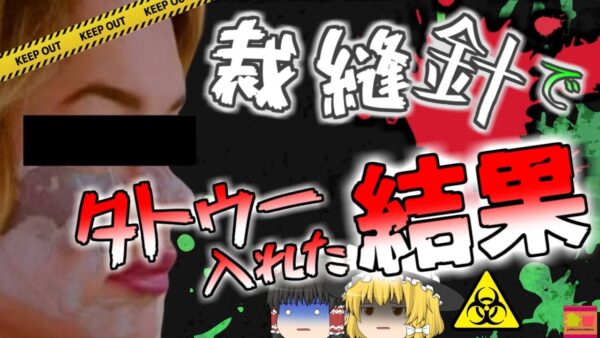 【2022年】「安上がりだし自分でやっちゃおう」→縫い針でタトゥーを入れた女性 感染症で目が見えなくなるほど顔が腫れ…【ゆっくり解説】