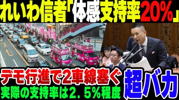 れいわ新選組信者さん、デモで2車線塞いだ上『体感支持率20％になった』→は？【ゆっくり解説】