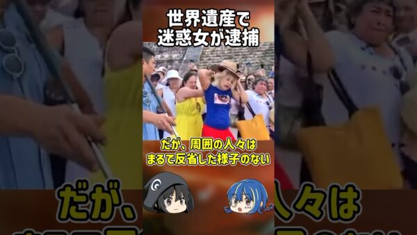 【１分解説】世界遺産を荒らして逮捕された迷惑女を1分解説【ゆっくり解説】#shorts