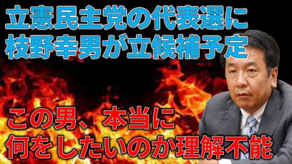【政治まとめ】立憲民主党の代表選が非常に笑えるメンツで行われる件＆枝野幸男という害悪政治家について