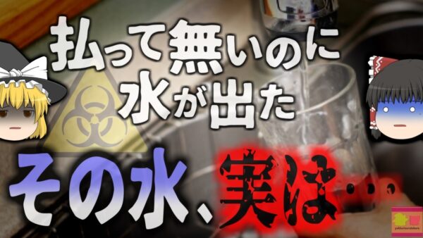 【2020年】「あれ？水道代払ってないのに水が出てくる…まぁいいか」頭痛・咳・ニキビ・脱毛…謎の体調不良に悩まされたカップル→蛇口から出ていた液体。実は…【ゆっくり解説】