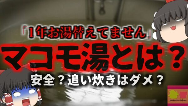 【きめぇ丸解説】ネットで話題の『マコモ湯』とは？本当に安全なの？お風呂のお湯は1回で替えるべきなのか【ゆっくり解説】