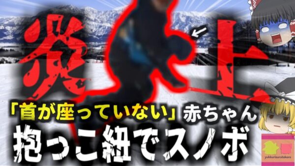 『首が座っていない赤ちゃんをスノボーに』…動画拡散で大炎上　首が座らない乳児を激しく揺らす恐ろしいリスク『揺さぶられ症候群』乳児の頭は慎重に扱わなければならないのは何故？【ゆっくり解説】