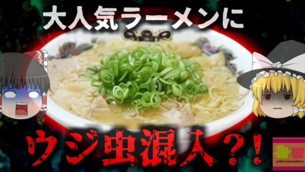 【2025年】客『チャーシューの上にウジ虫が動いている』人気ラーメン店で異物混入？利用者が動画をSNSに投稿し大きな騒動に 何故こんなことに？【ゆっくり解説】