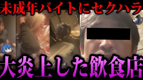 【ゆっくり解説】バイトへのセクハラを動画撮影。ヤバすぎて炎上した飲食店３選