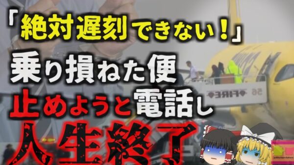 『やばい乗り遅れる…そうだ!』飛行機に乗り遅れた男。空港に一本の電話を入れフライトを止めるが、その電話のせいで人生終了…【ゆっくり解説】