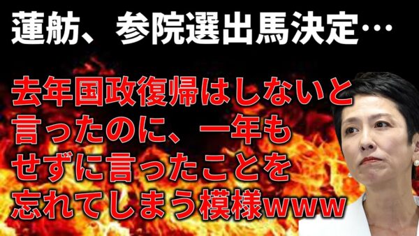 【政治まとめ】蓮舫、国政に復帰するってよ＆ガソリン税暫定税率の廃止、自民の対応が最悪すぎる件