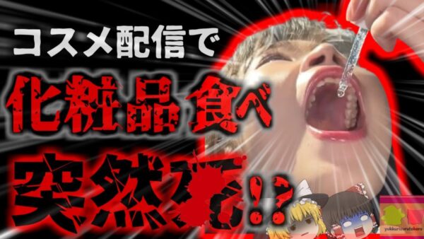 『人気欲しさに化粧品食べ＊亡』ネット配信中に化粧品を食べまくった自称インフルエンサーの女性が突然〇亡 視聴者の心配も空しく…【ゆっくり解説】