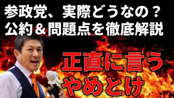 参政党に入れるか迷ってる人へ。参政党の公約と問題点を徹底解説します。